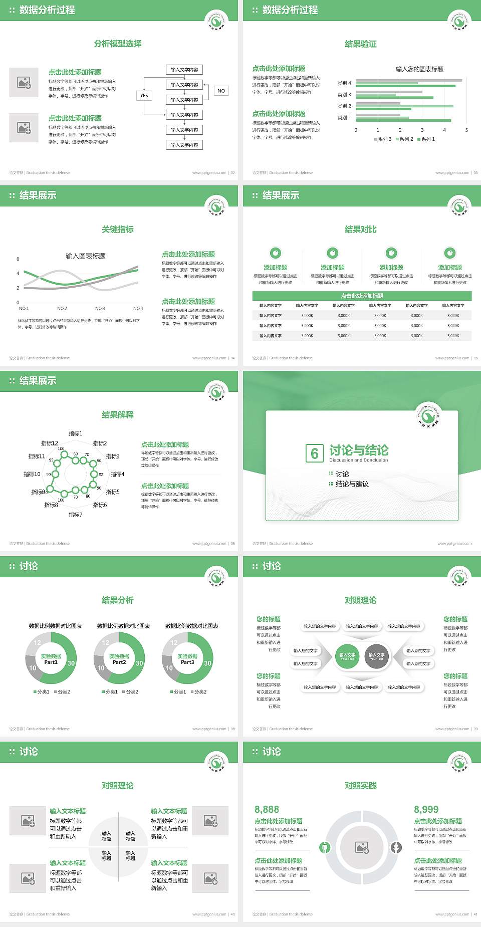 长治医学院论文答辩标准PPT模板4:3格式幻灯片预览图5