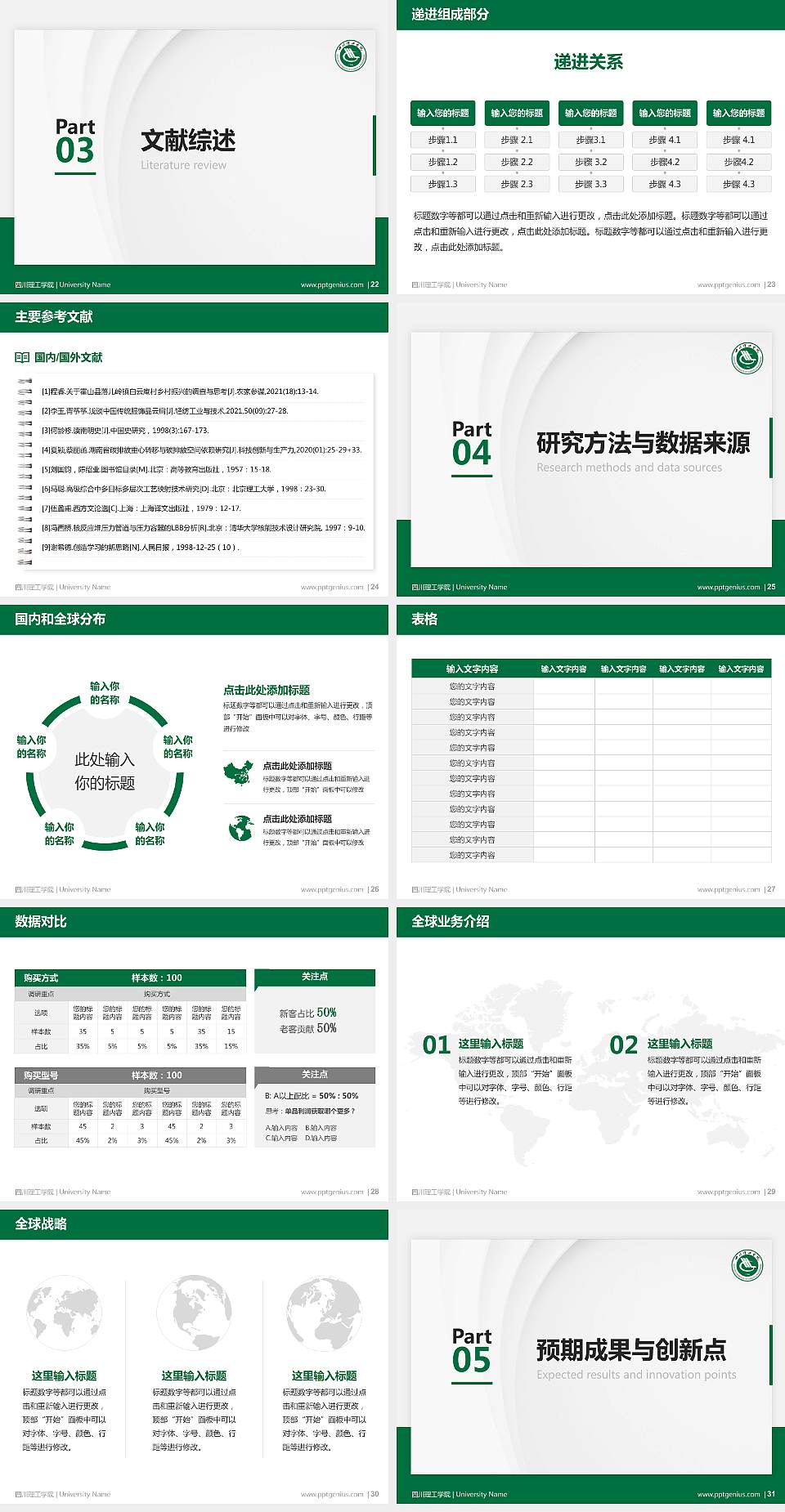 四川理工学院硕士研究生/本科生毕业论文答辩/开题报告通用PPT模板下载4:3格式幻灯片预览图4