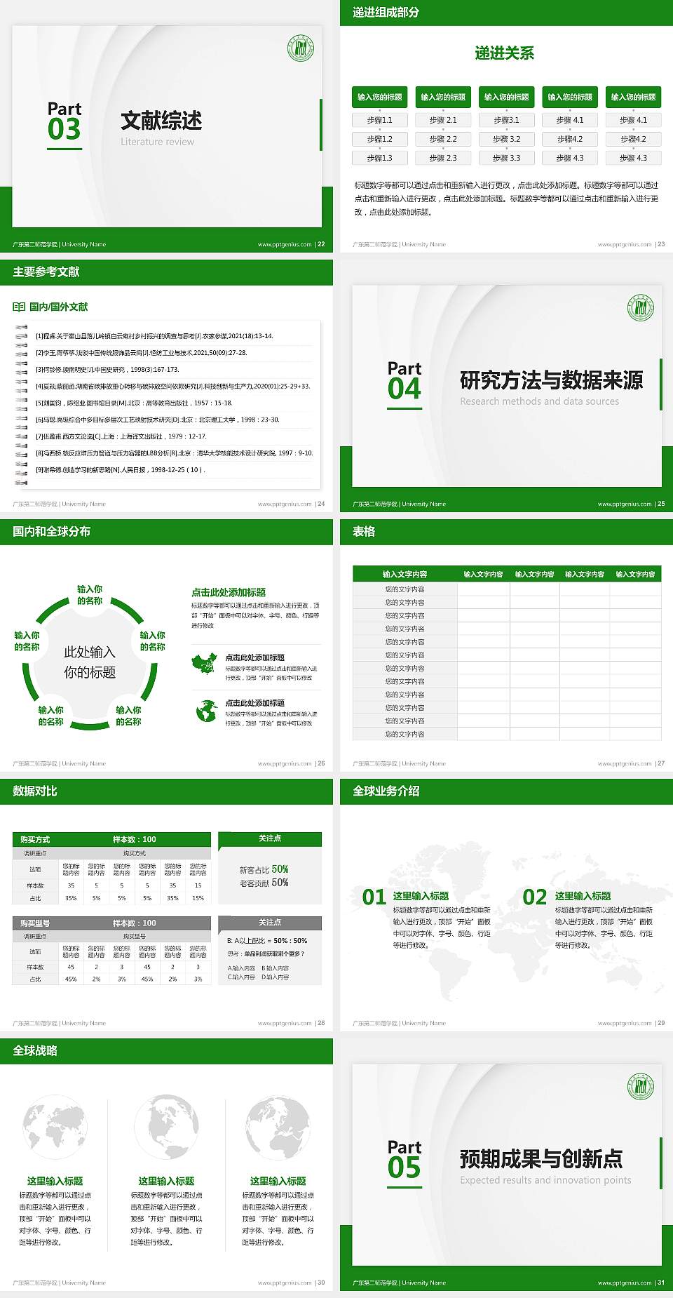 广东第二师范学院硕士研究生/本科生毕业论文答辩/开题报告通用PPT模板下载4:3格式幻灯片预览图4