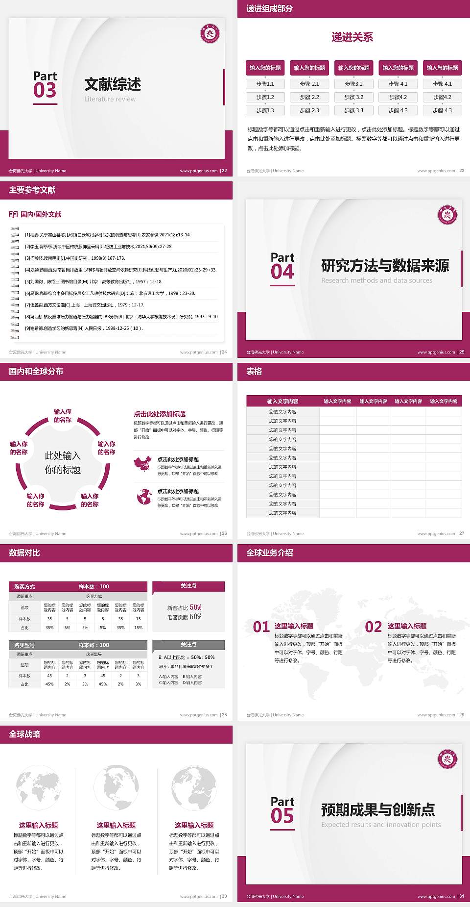 台湾佛光大学硕士研究生/本科生毕业论文答辩/开题报告通用PPT模板下载4:3格式幻灯片预览图4