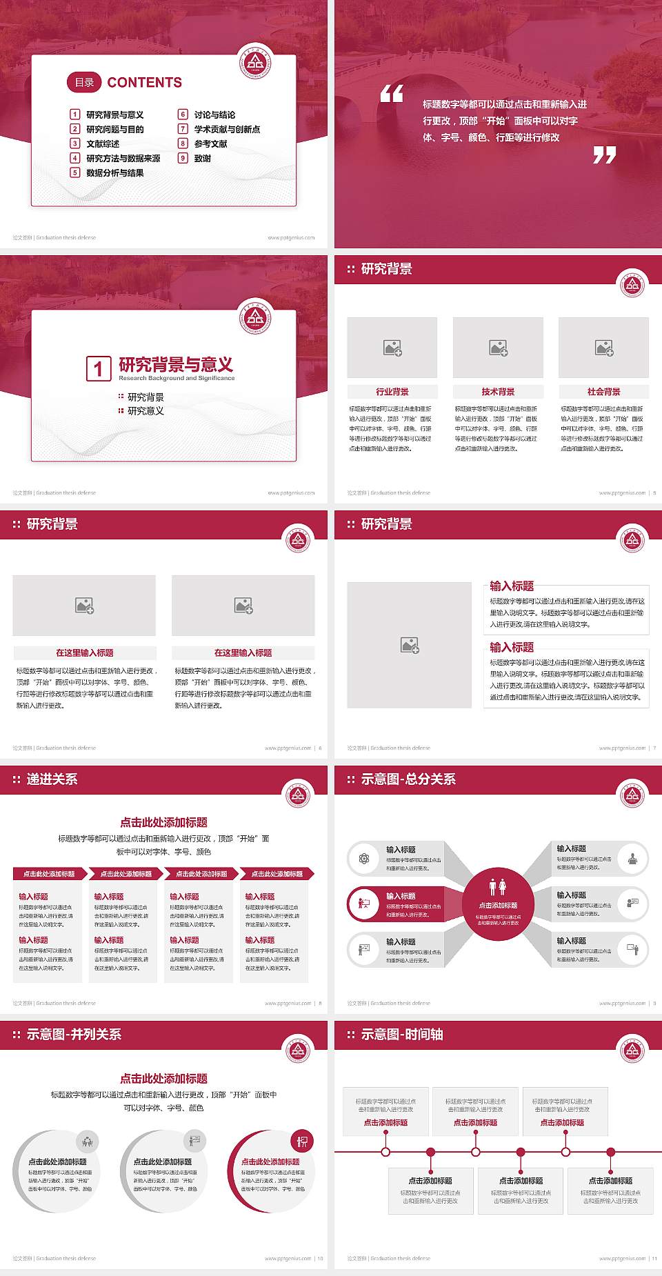 安徽工程大学论文答辩标准PPT模板4:3格式幻灯片预览图2