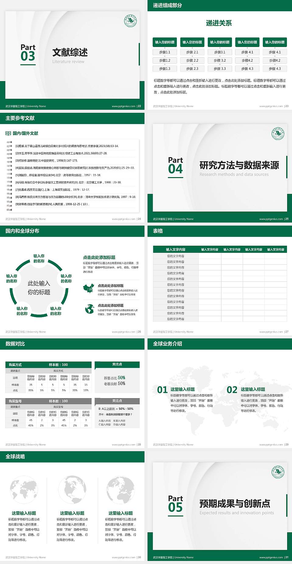 武汉华夏理工学院硕士研究生/本科生毕业论文答辩/开题报告通用PPT模板下载4:3格式幻灯片预览图4