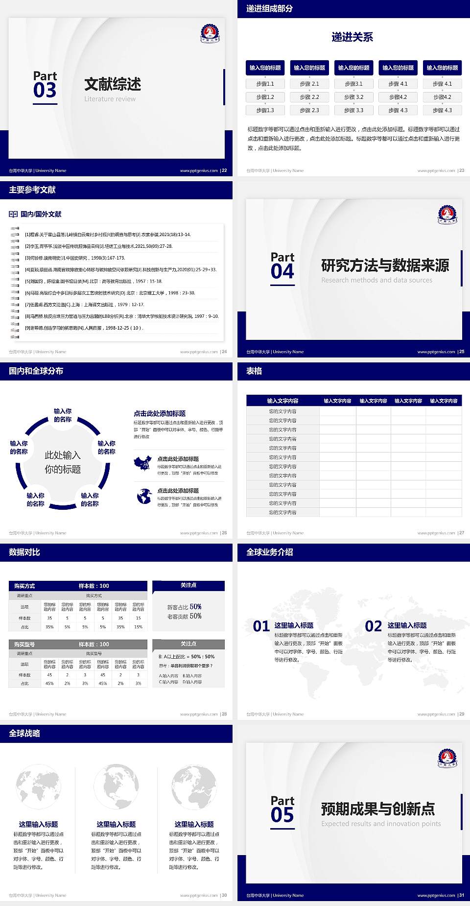 台湾中华大学硕士研究生/本科生毕业论文答辩/开题报告通用PPT模板下载4:3格式幻灯片预览图4
