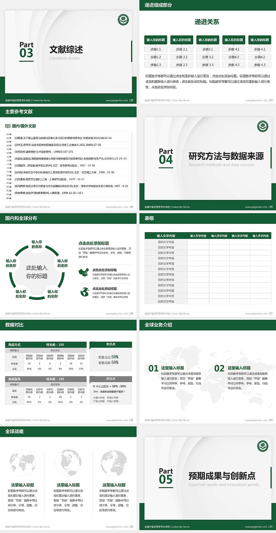 安徽中医药高等专科学校硕士研究生/本科生毕业论文答辩/开题报告通用PPT模板下载4:3格式幻灯片预览图4