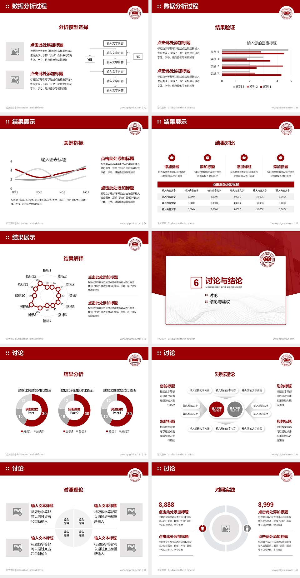 山东艺术设计职业学院论文答辩标准PPT模板4:3格式幻灯片预览图5