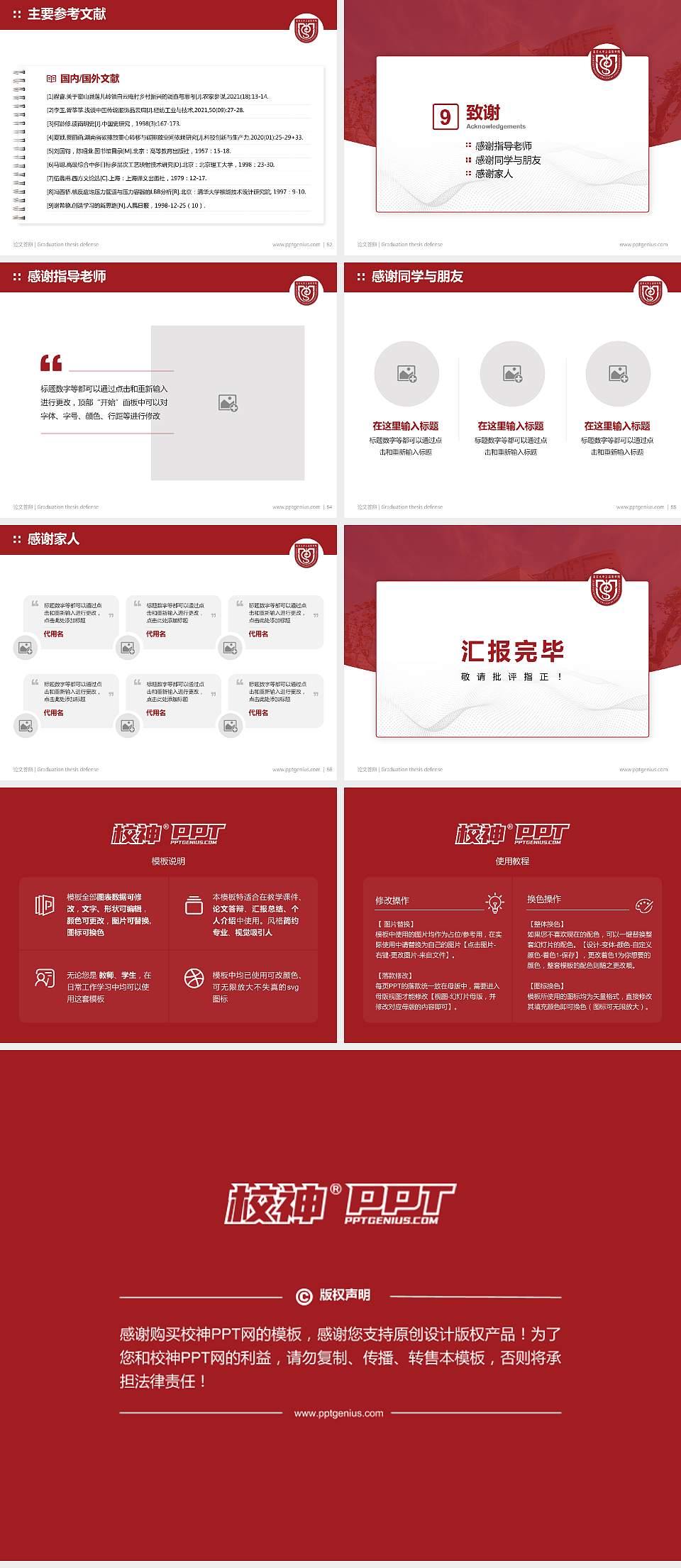 复旦大学上海医学院论文答辩标准PPT模板4:3格式幻灯片预览图7