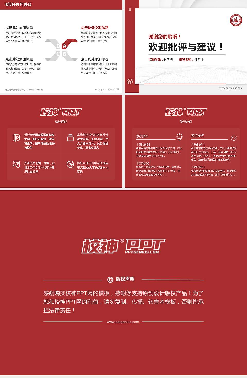 南京特殊教育师范学院硕士研究生/本科生毕业论文答辩/开题报告通用PPT模板下载4:3格式幻灯片预览图5