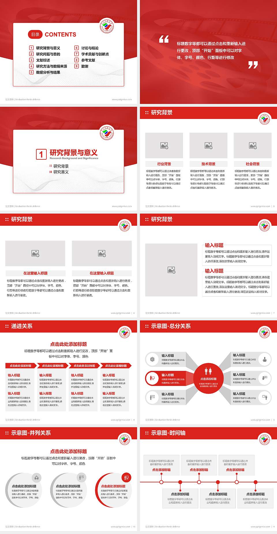 四川传媒学院论文答辩标准PPT模板4:3格式幻灯片预览图2