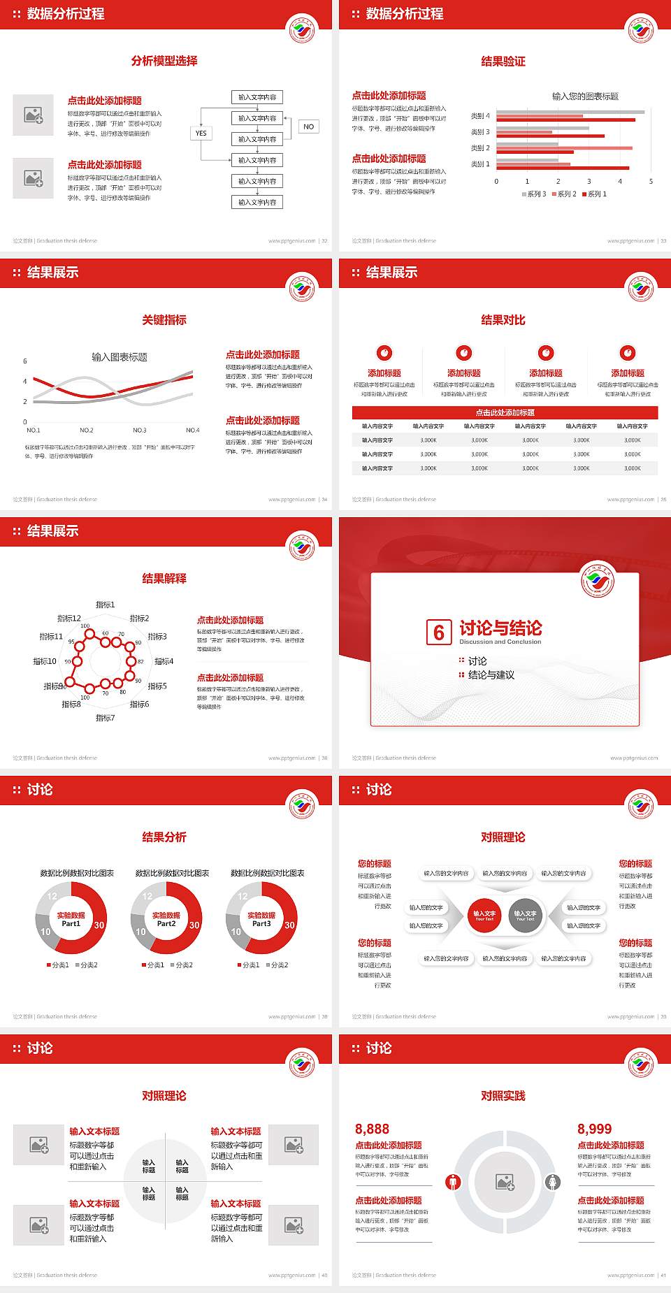 四川传媒学院论文答辩标准PPT模板4:3格式幻灯片预览图5