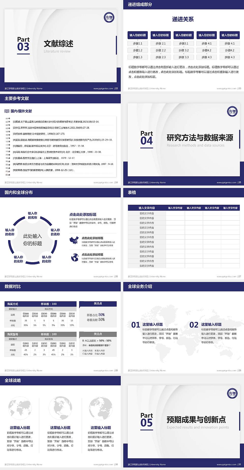 浙江宇翔职业技术学院硕士研究生/本科生毕业论文答辩/开题报告通用PPT模板下载4:3格式幻灯片预览图4