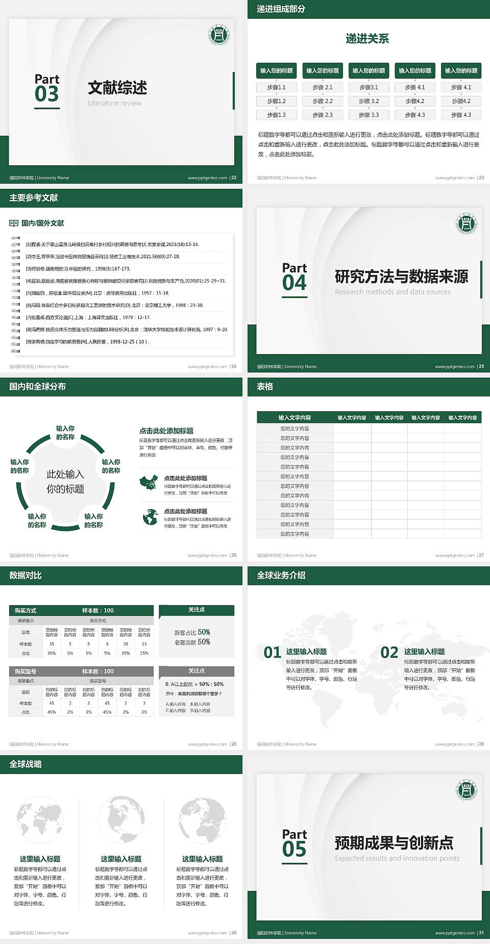 信阳农林学院硕士研究生/本科生毕业论文答辩/开题报告通用PPT模板下载4:3格式幻灯片预览图4