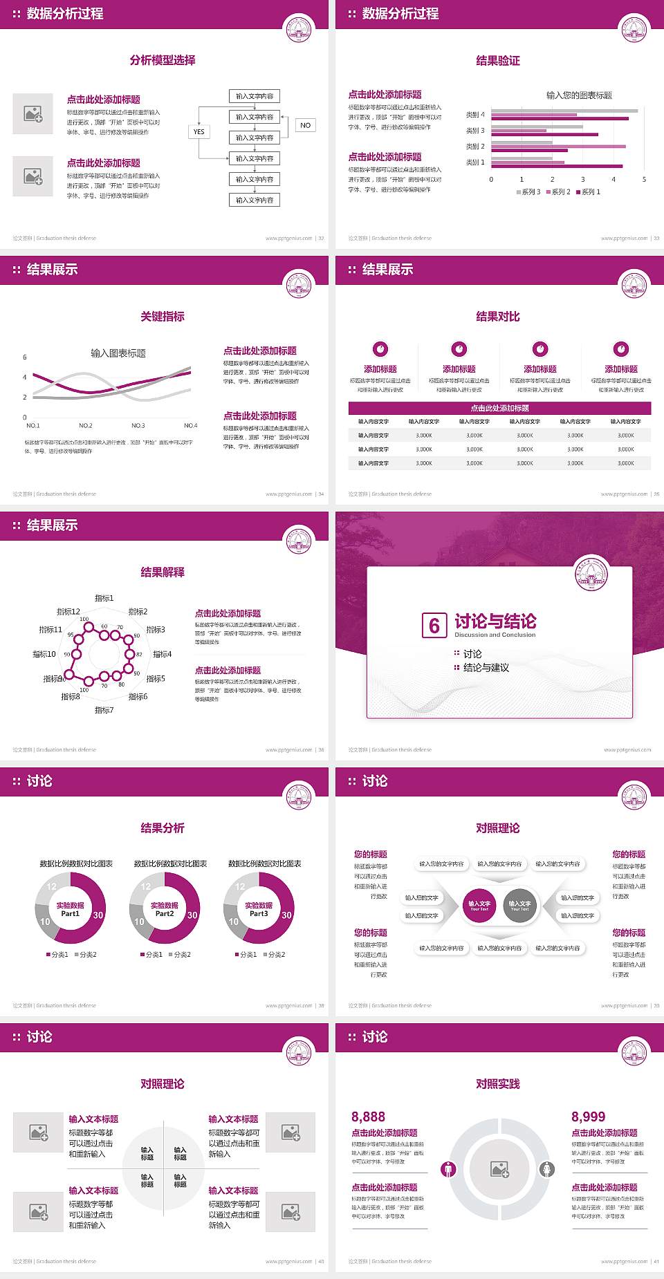 广西师范大学论文答辩标准PPT模板4:3格式幻灯片预览图5