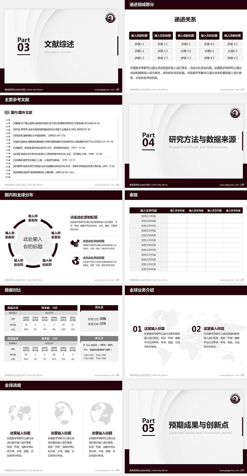 青海高等职业技术学院硕士研究生/本科生毕业论文答辩/开题报告通用PPT模板下载4:3格式幻灯片预览图4