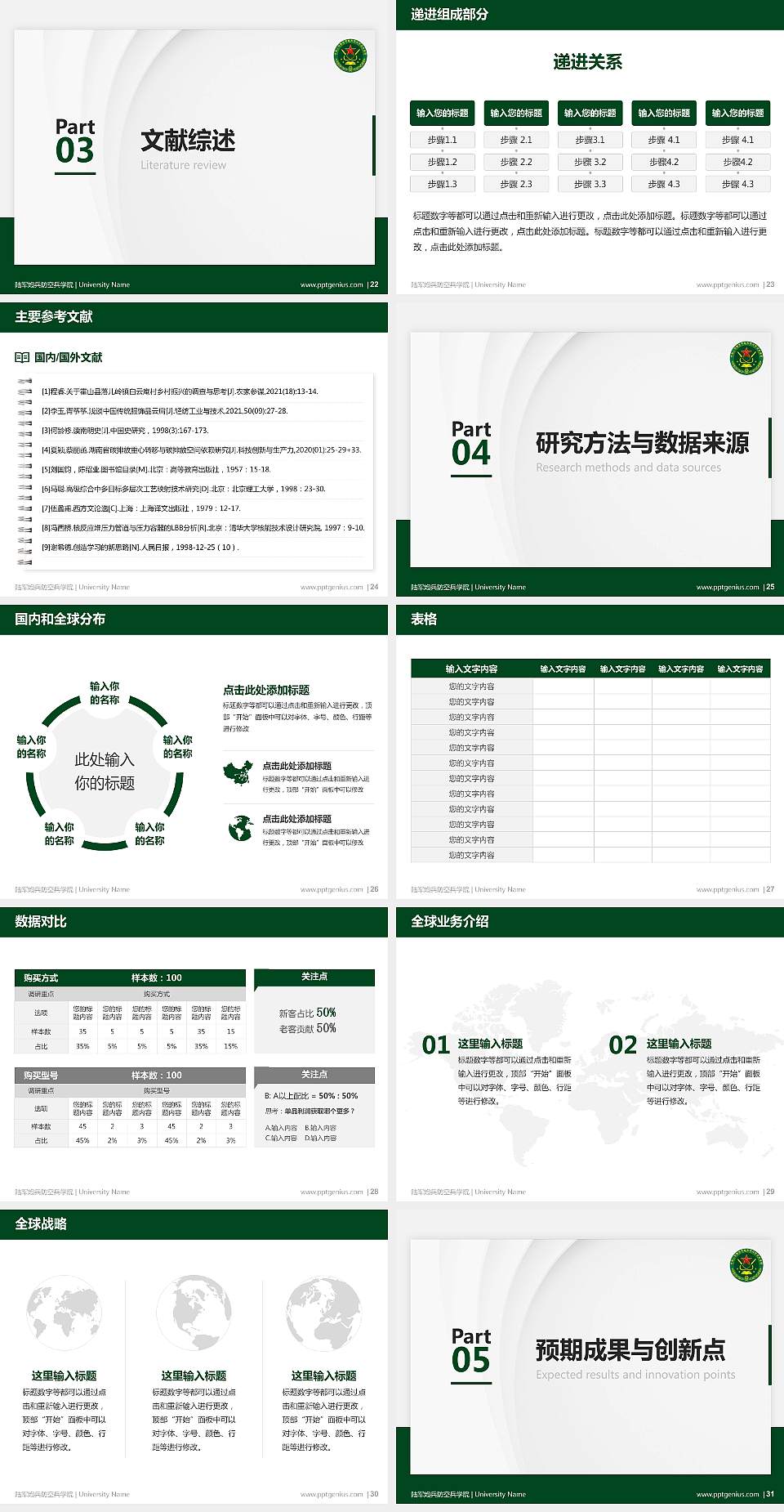 陆军炮兵防空兵学院硕士研究生/本科生毕业论文答辩/开题报告通用PPT模板下载4:3格式幻灯片预览图4
