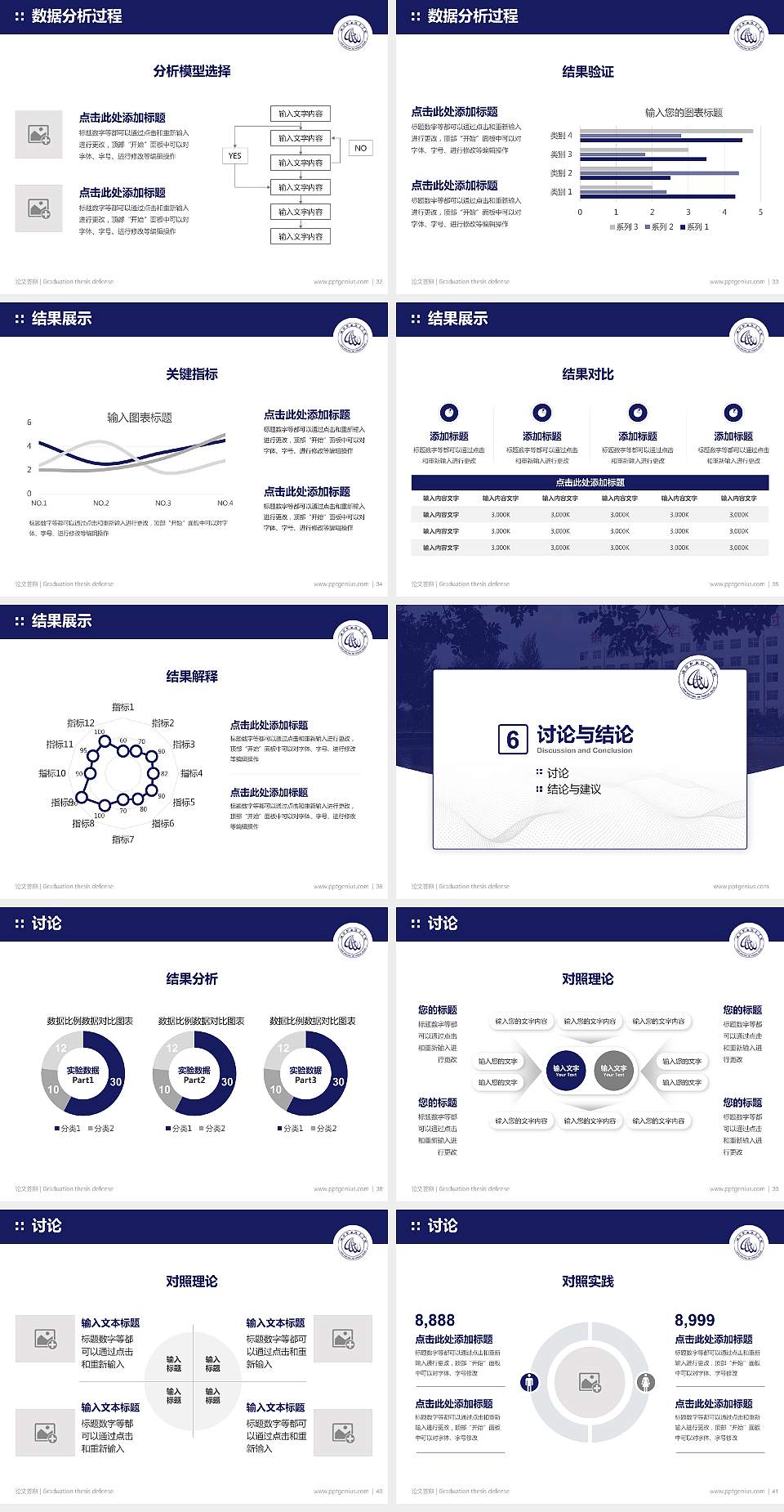 临汾职业技术学院论文答辩标准PPT模板4:3格式幻灯片预览图5