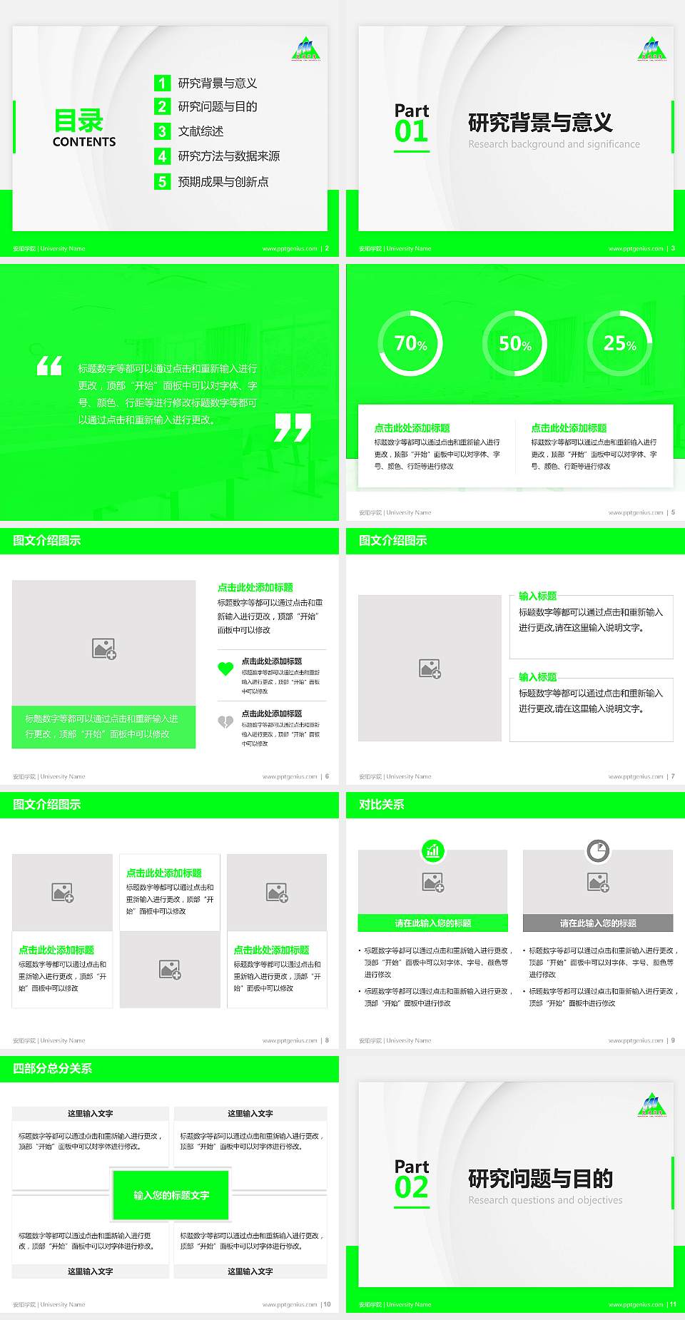 安顺学院硕士研究生/本科生毕业论文答辩/开题报告通用PPT模板下载4:3格式幻灯片预览图2