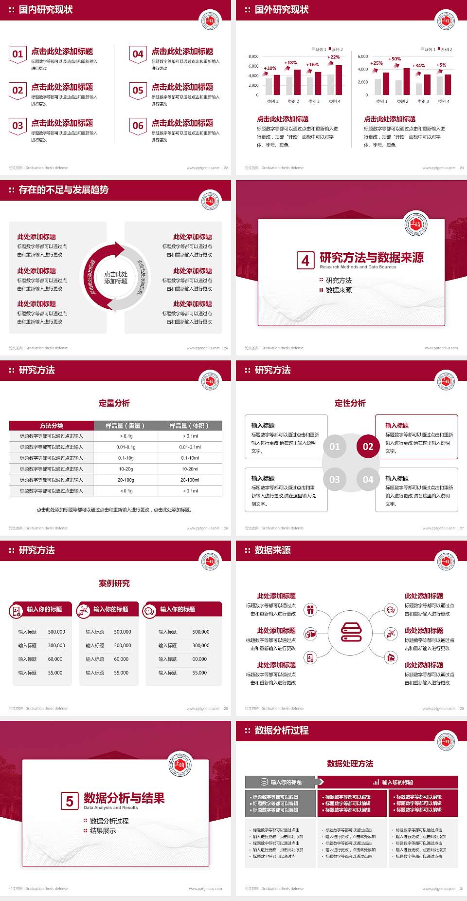 上海政法学院论文答辩标准PPT模板4:3格式幻灯片预览图4