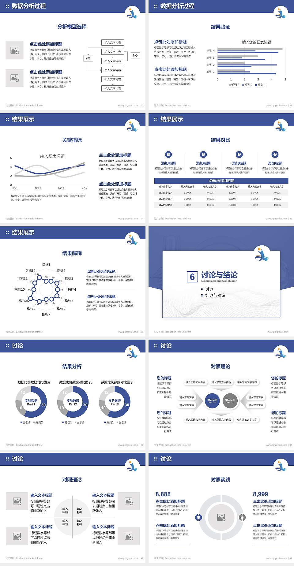菏泽家政职业学院论文答辩标准PPT模板4:3格式幻灯片预览图5