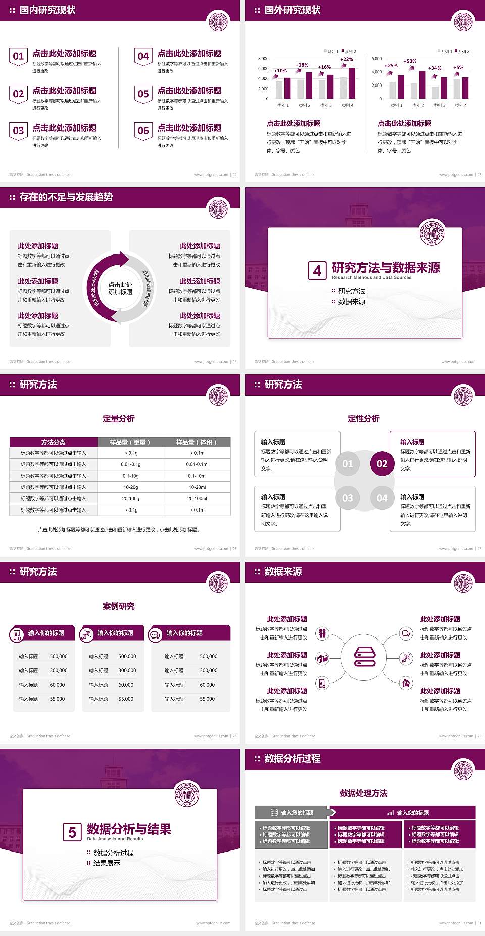 南开大学论文答辩标准PPT模板4:3格式幻灯片预览图4
