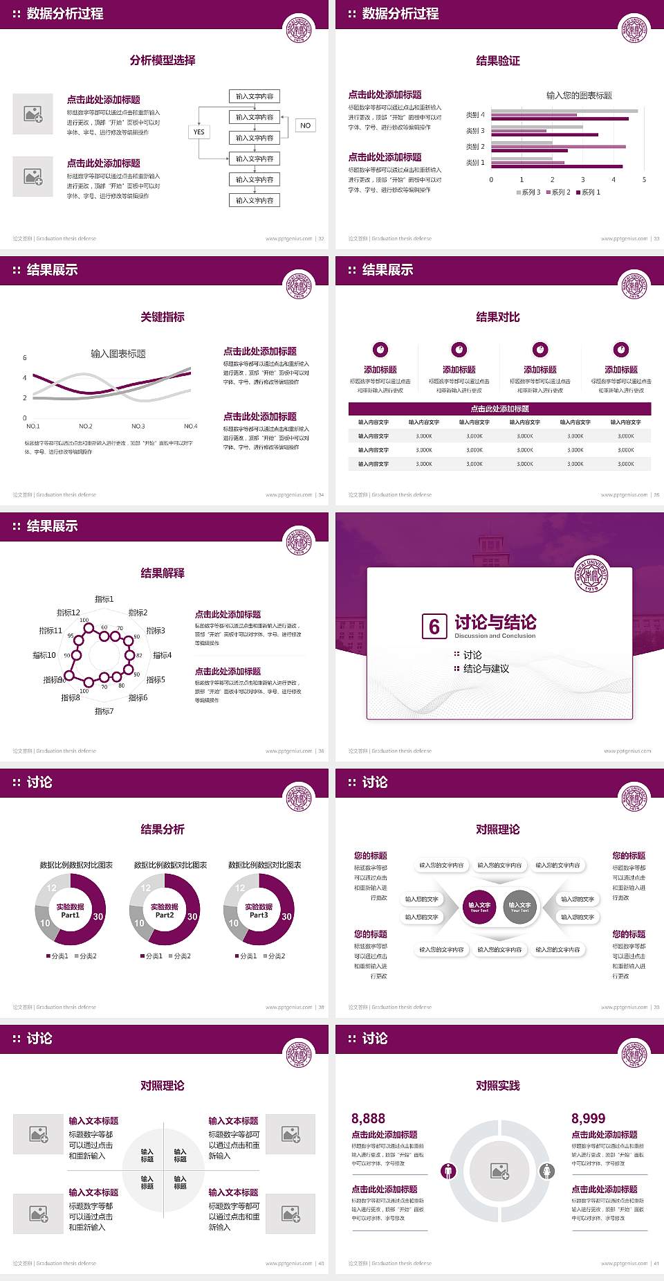 南开大学论文答辩标准PPT模板4:3格式幻灯片预览图5