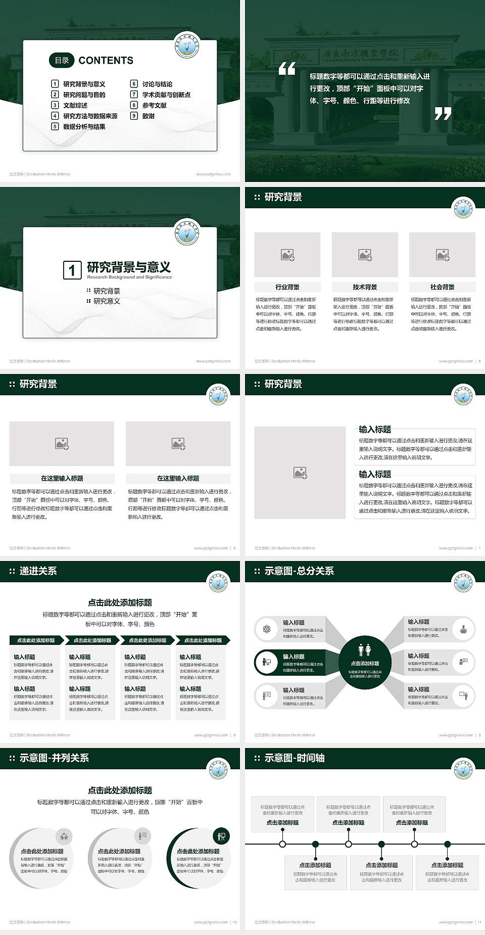 广东南方职业学院论文答辩标准PPT模板4:3格式幻灯片预览图2