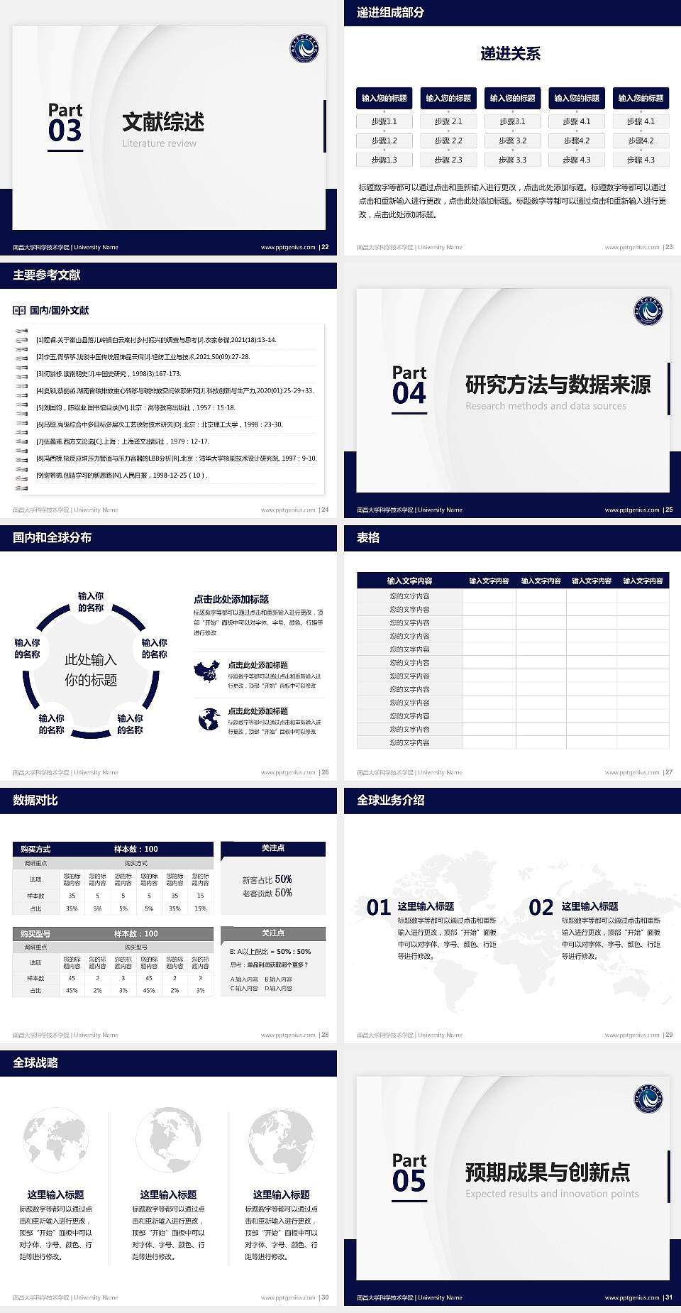 南昌大学科学技术学院硕士研究生/本科生毕业论文答辩/开题报告通用PPT模板下载4:3格式幻灯片预览图4