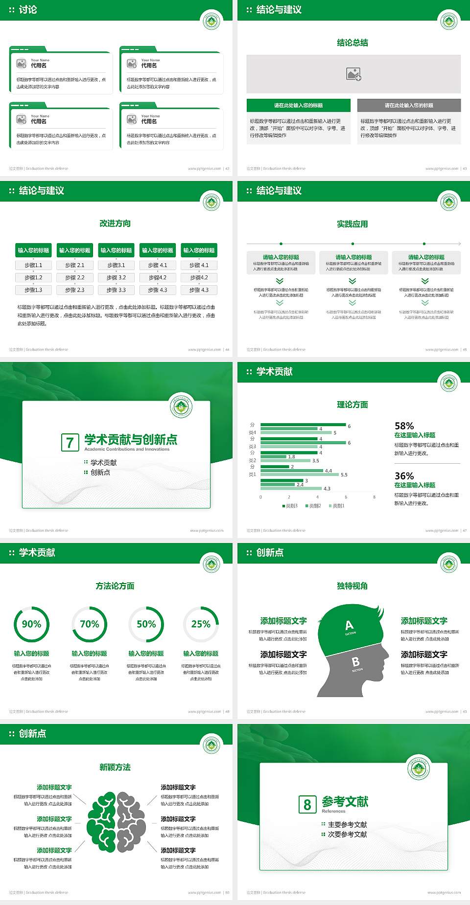 山西林业职业技术学院论文答辩标准PPT模板4:3格式幻灯片预览图6