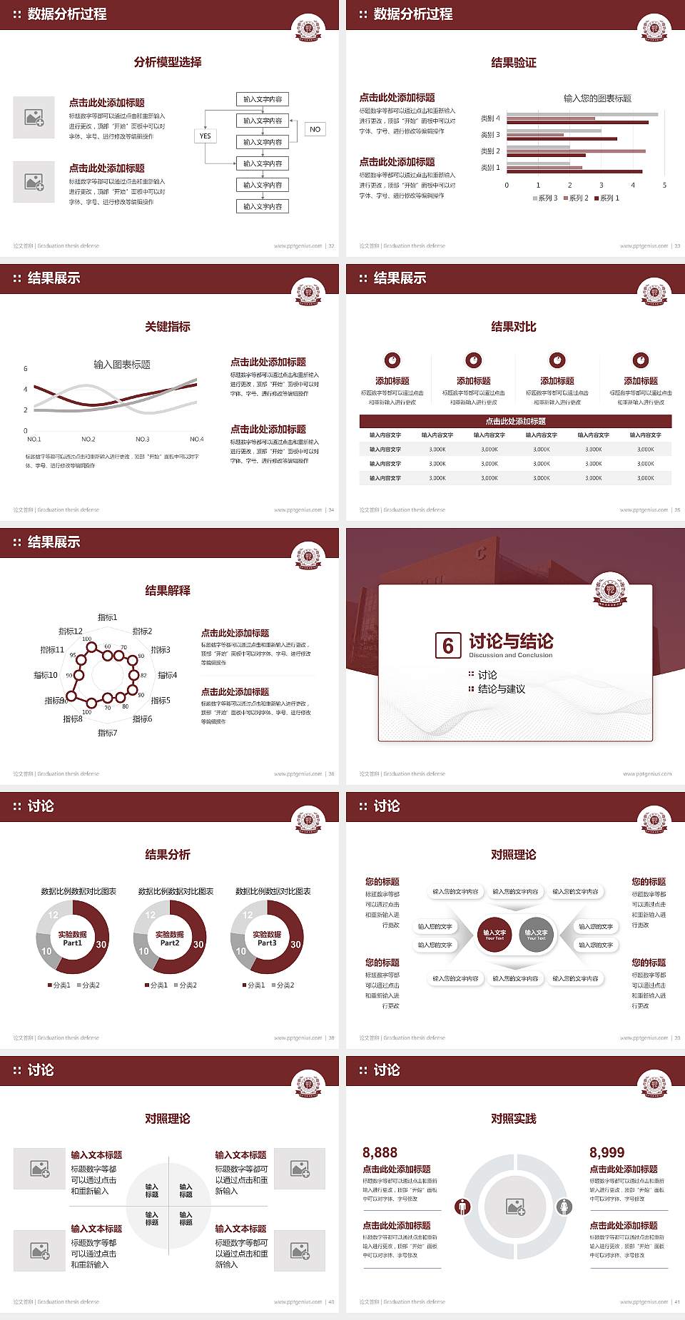 吉林艺术学院论文答辩标准PPT模板4:3格式幻灯片预览图5