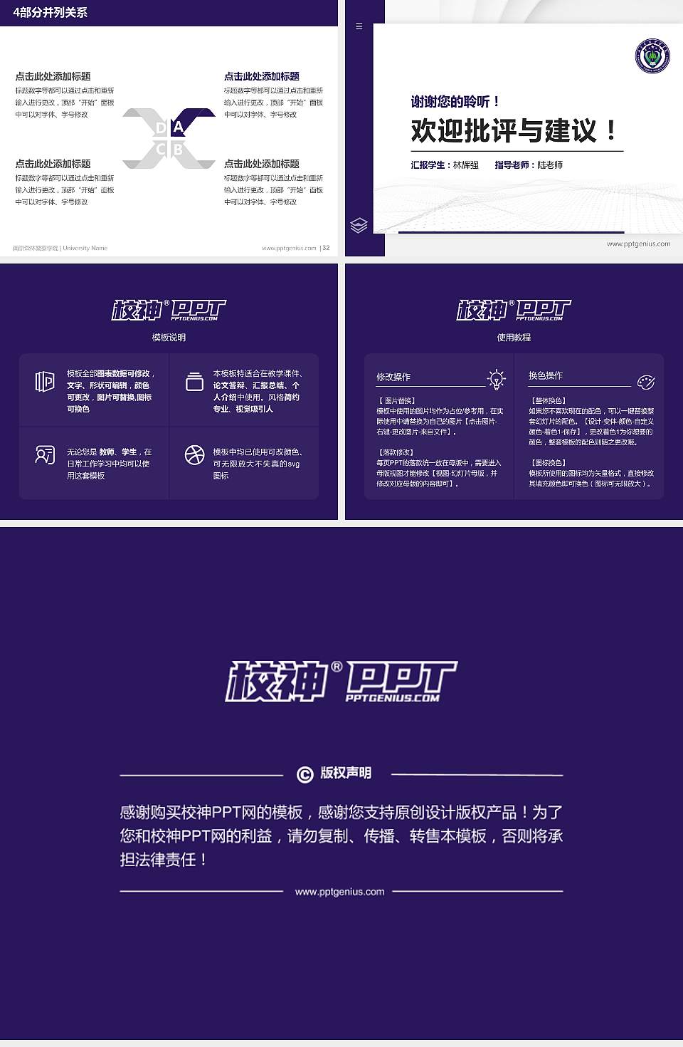 南京森林警察学院硕士研究生/本科生毕业论文答辩/开题报告通用PPT模板下载4:3格式幻灯片预览图5