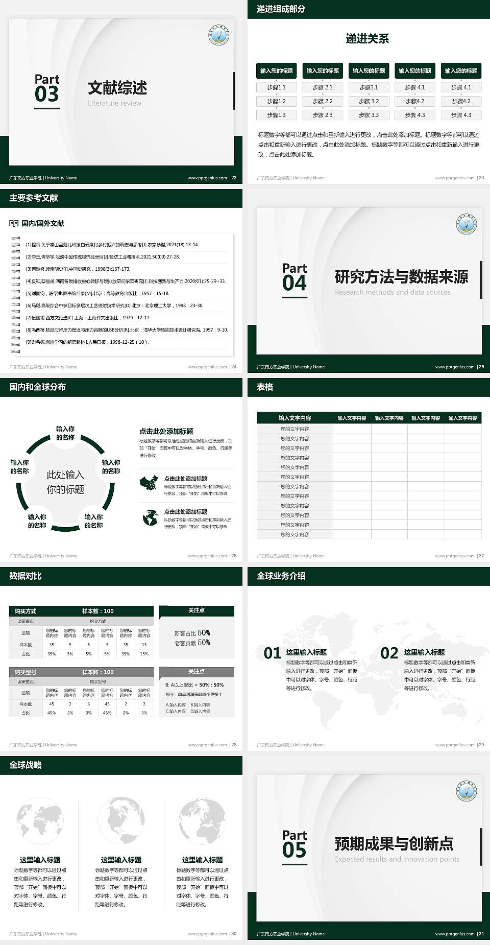 广东南方职业学院硕士研究生/本科生毕业论文答辩/开题报告通用PPT模板下载4:3格式幻灯片预览图4