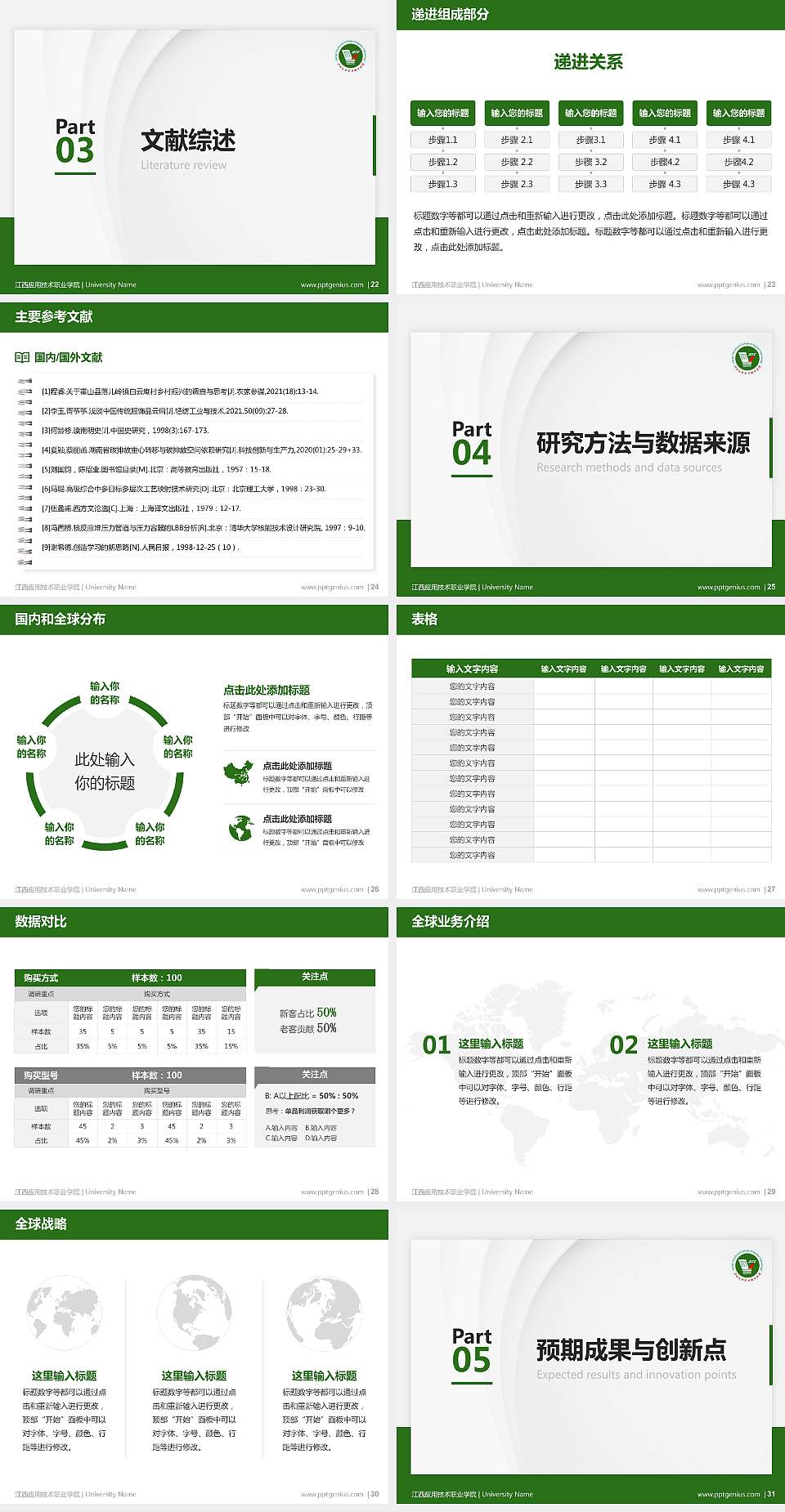 江西应用技术职业学院硕士研究生/本科生毕业论文答辩/开题报告通用PPT模板下载4:3格式幻灯片预览图4