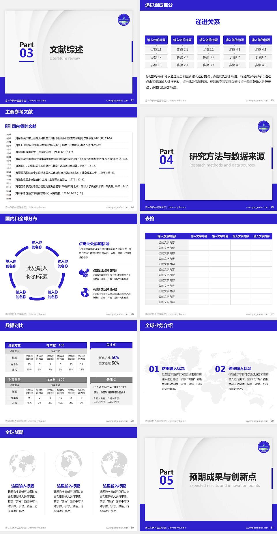 吉林华桥外国语学院硕士研究生/本科生毕业论文答辩/开题报告通用PPT模板下载4:3格式幻灯片预览图4