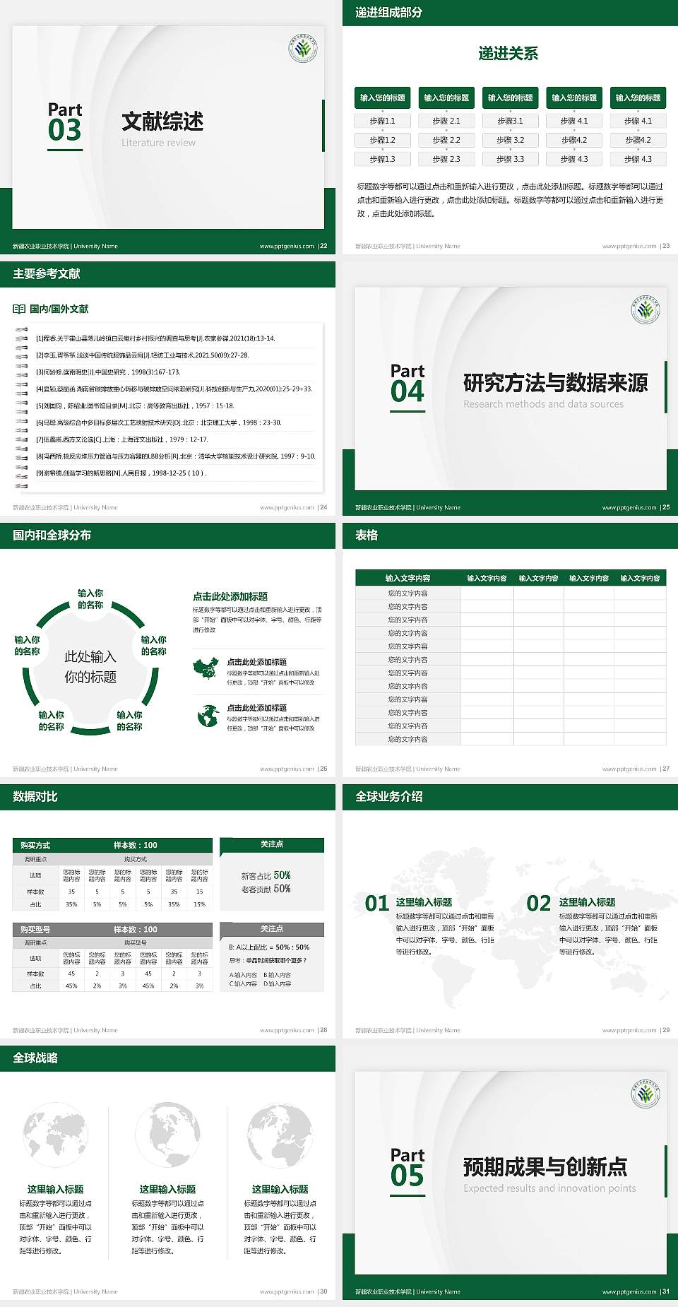 新疆农业职业技术学院硕士研究生/本科生毕业论文答辩/开题报告通用PPT模板下载4:3格式幻灯片预览图4
