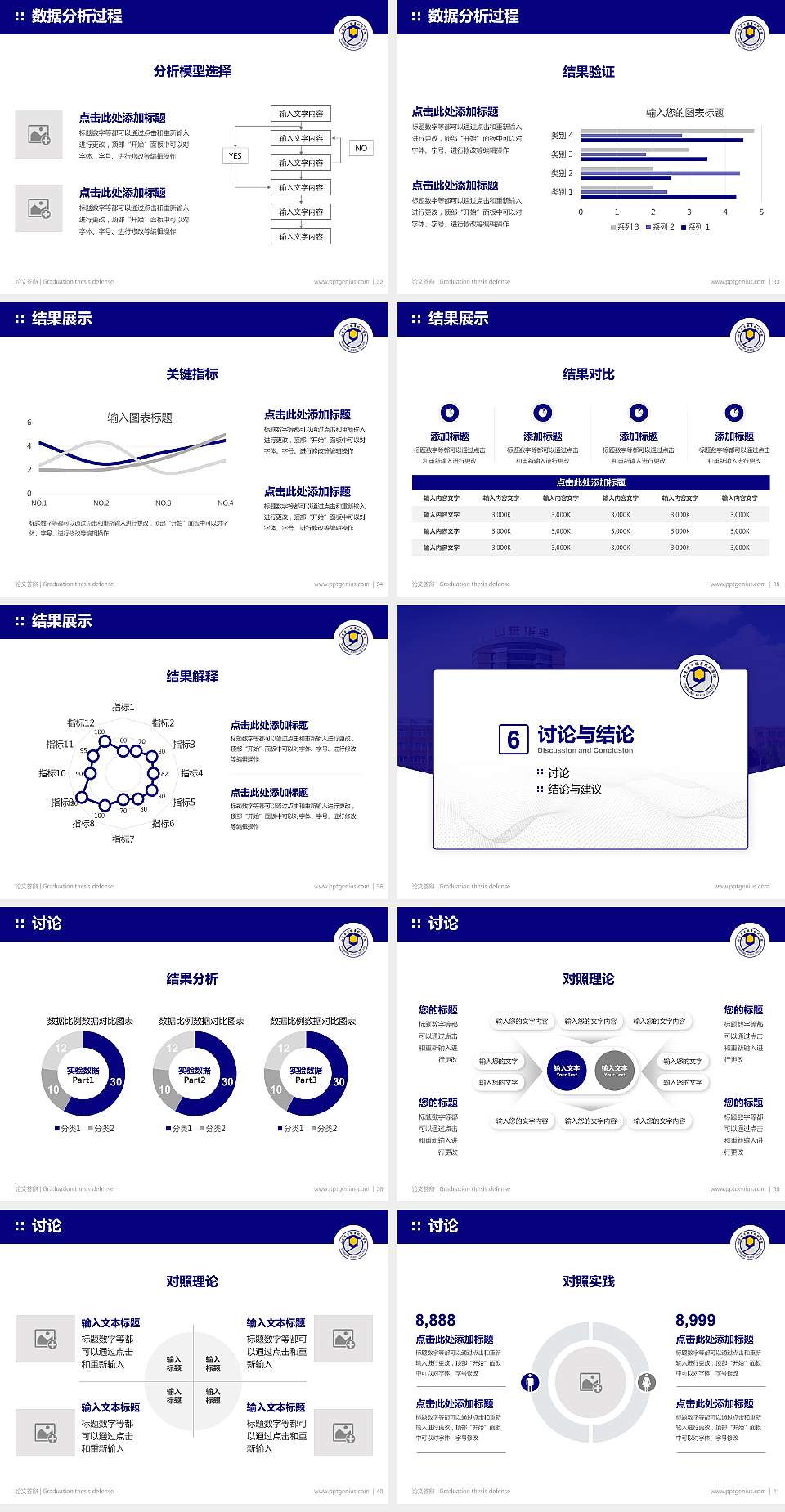 山东华宇职业技术学院论文答辩标准PPT模板4:3格式幻灯片预览图5