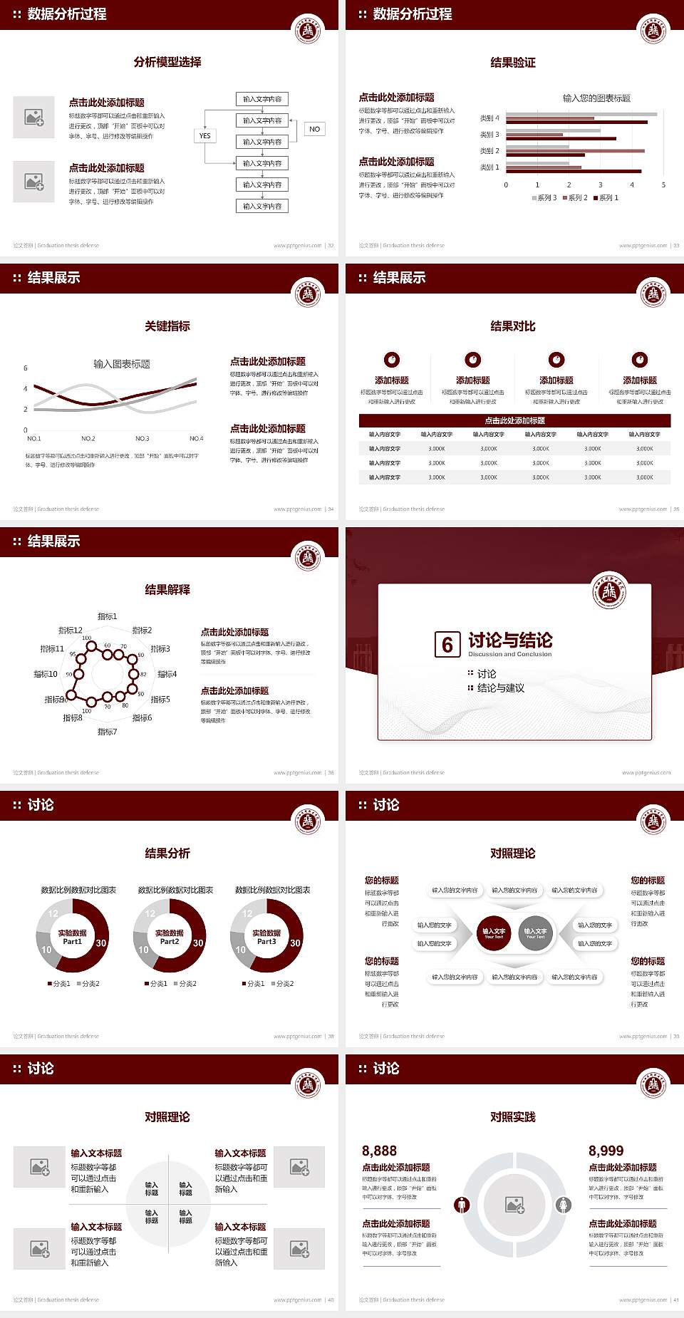 山西戏剧职业学院论文答辩标准PPT模板4:3格式幻灯片预览图5