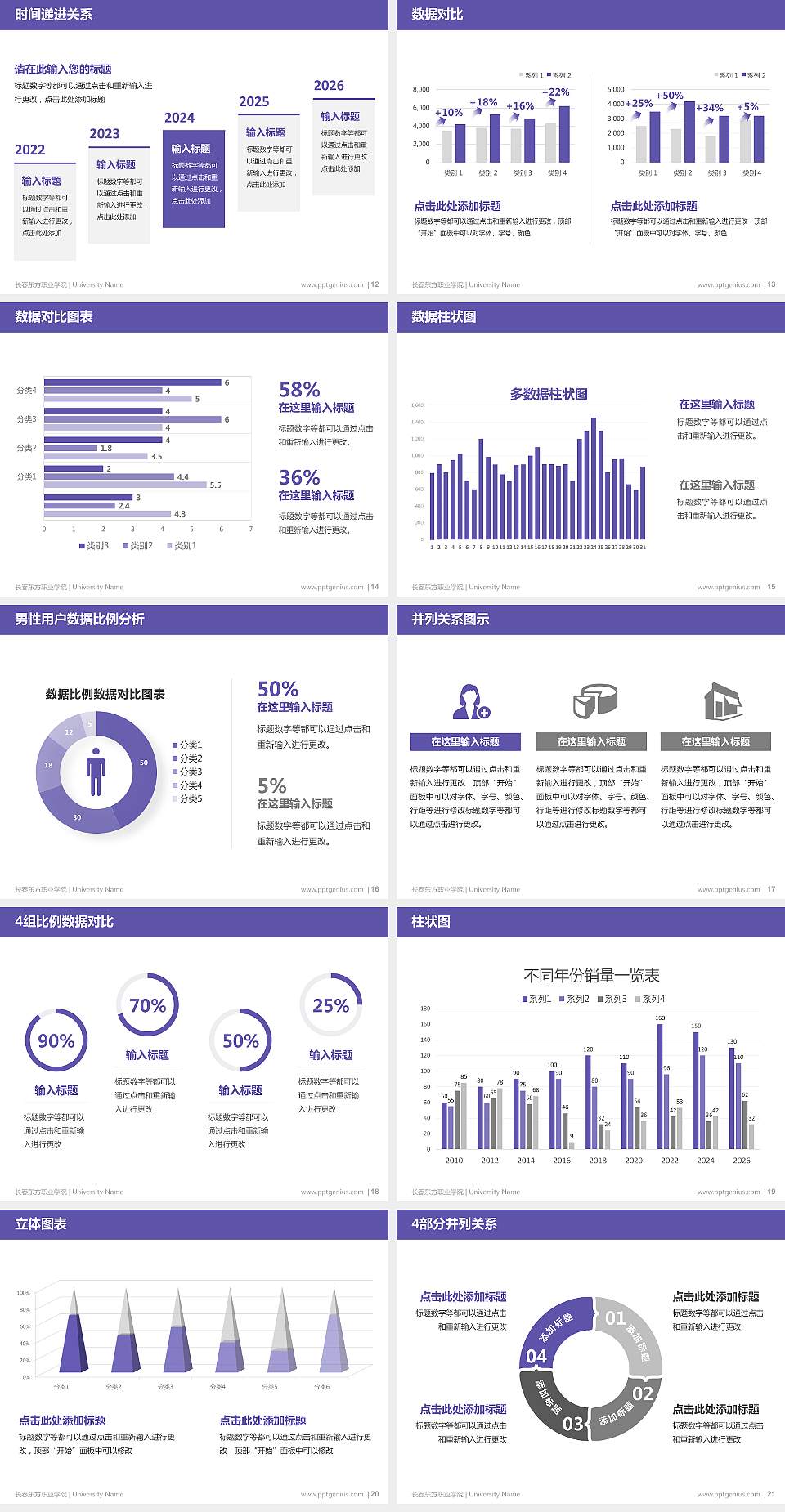 长春东方职业学院硕士研究生/本科生毕业论文答辩/开题报告通用PPT模板下载4:3格式幻灯片预览图3