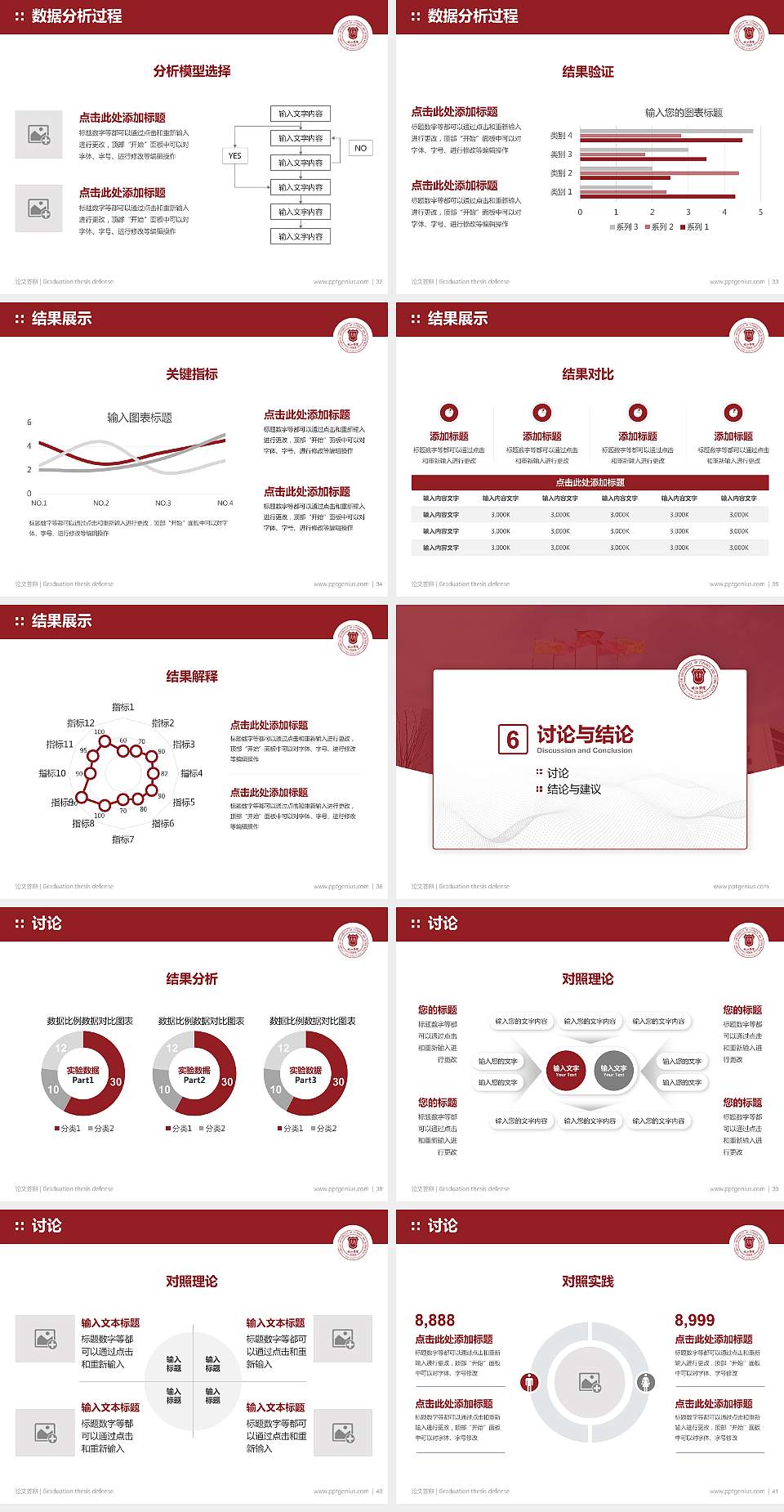 天津财经大学珠江学院论文答辩标准PPT模板4:3格式幻灯片预览图5