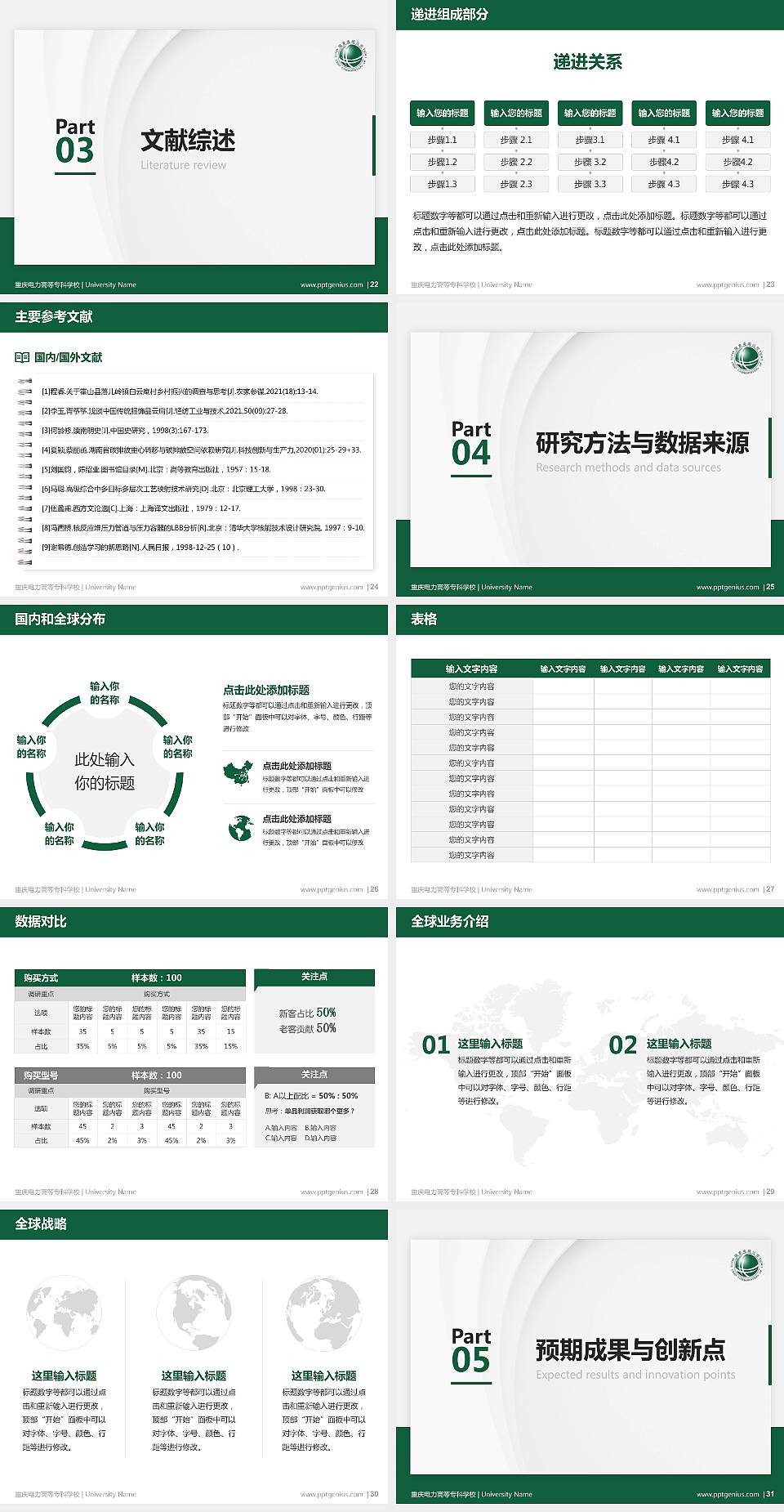 重庆电力高等专科学校硕士研究生/本科生毕业论文答辩/开题报告通用PPT模板下载4:3格式幻灯片预览图4