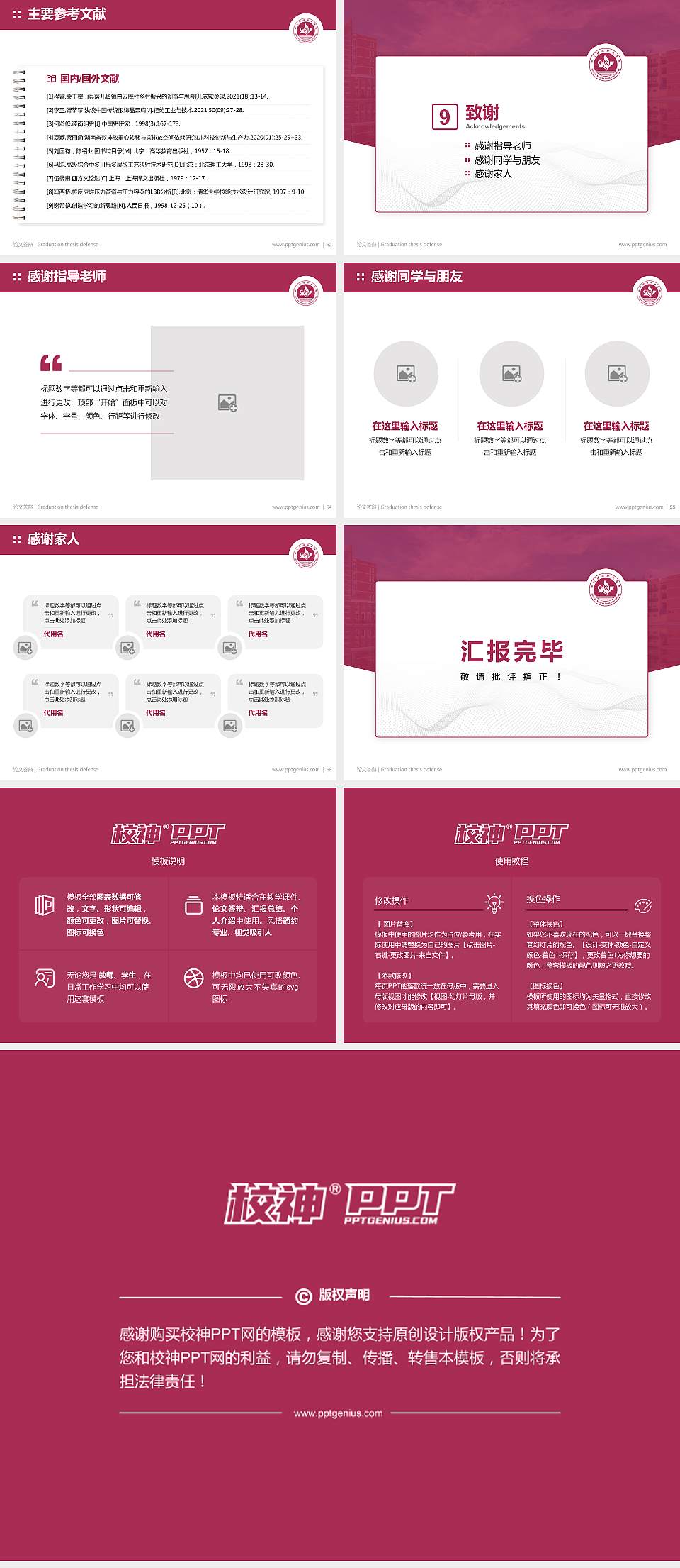 四川护理职业学院论文答辩标准PPT模板4:3格式幻灯片预览图7