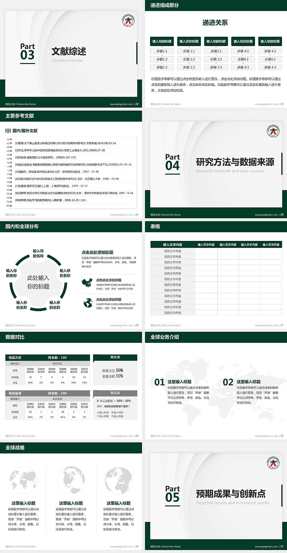郑州大学硕士研究生/本科生毕业论文答辩/开题报告通用PPT模板下载4:3格式幻灯片预览图4