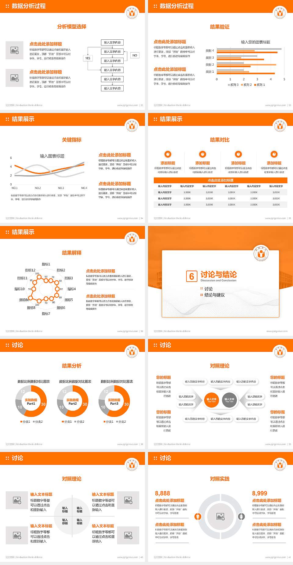 合肥学院论文答辩标准PPT模板4:3格式幻灯片预览图5