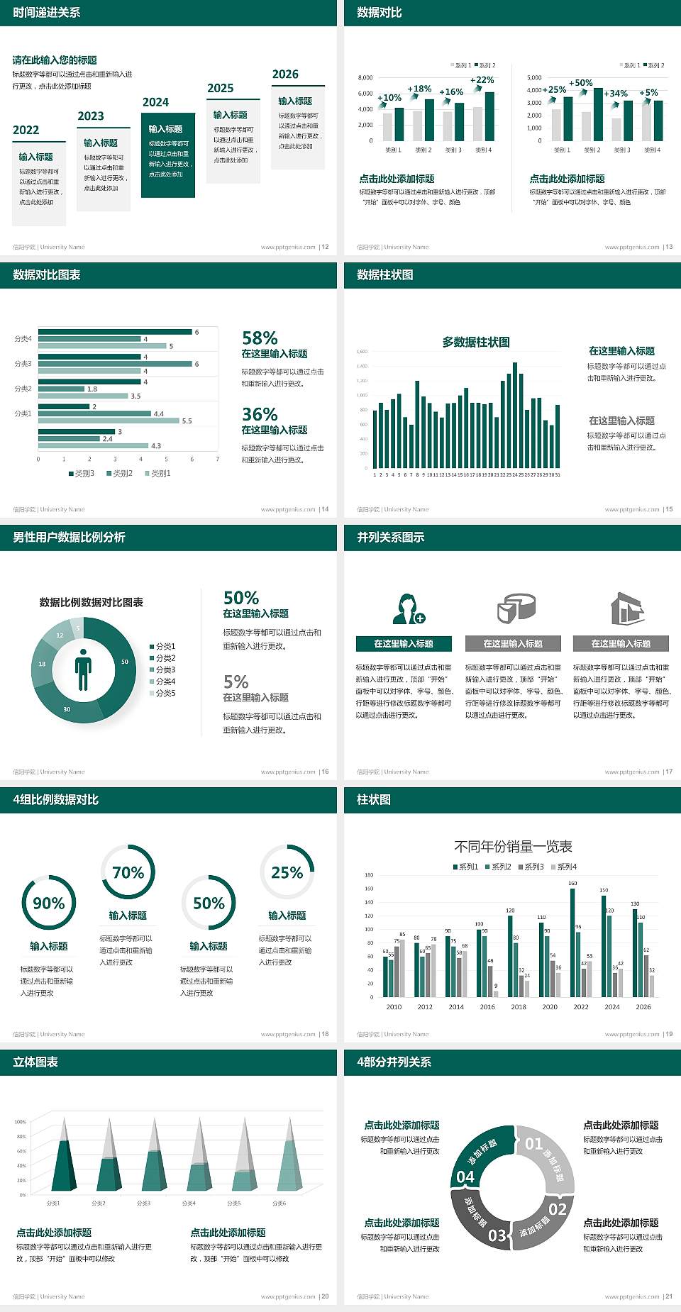 信阳学院硕士研究生/本科生毕业论文答辩/开题报告通用PPT模板下载4:3格式幻灯片预览图3