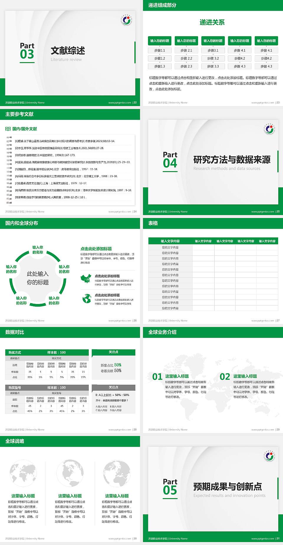 济源职业技术学院硕士研究生/本科生毕业论文答辩/开题报告通用PPT模板下载4:3格式幻灯片预览图4