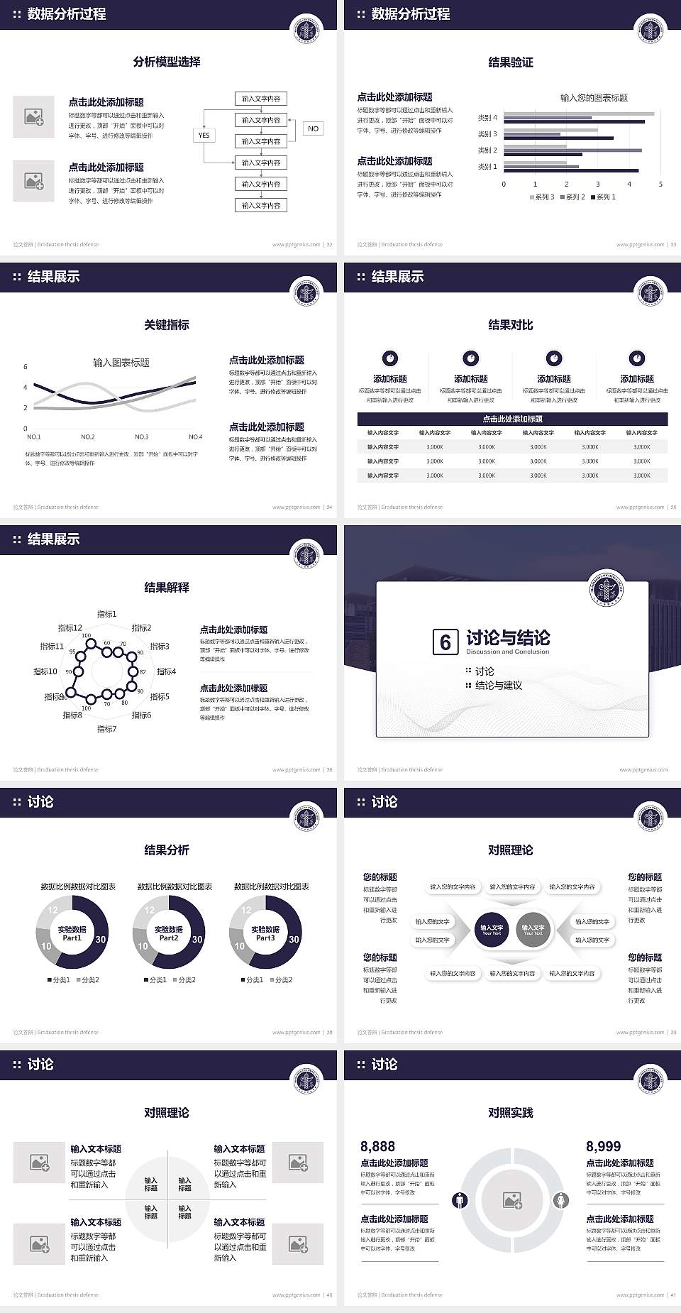 山西兴华职业学院论文答辩标准PPT模板4:3格式幻灯片预览图5