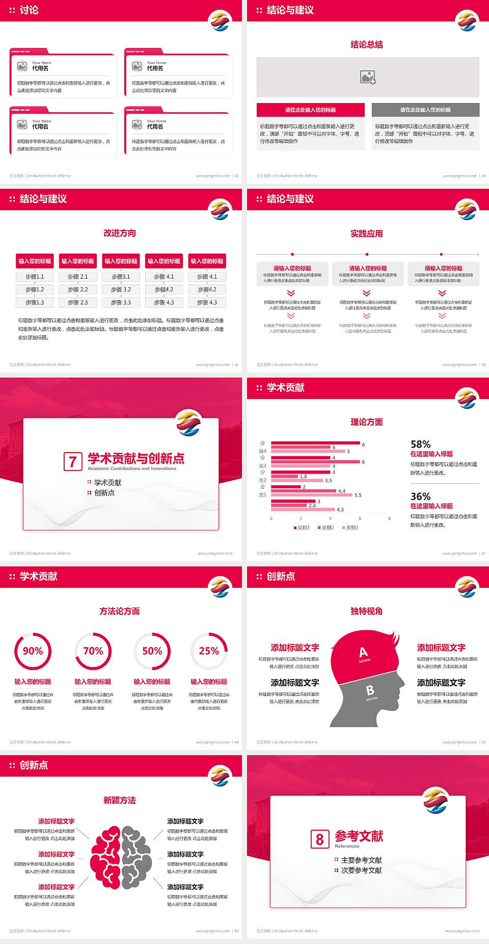 广州涉外经济职业技术学院论文答辩标准PPT模板4:3格式幻灯片预览图6