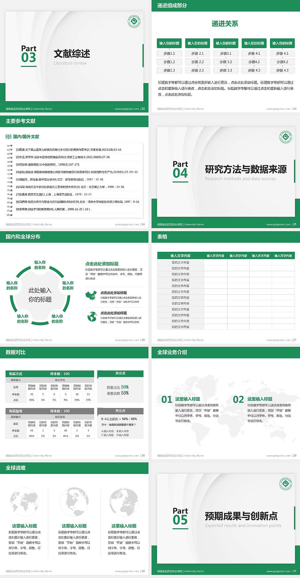 湖南食品药品职业学院硕士研究生/本科生毕业论文答辩/开题报告通用PPT模板下载4:3格式幻灯片预览图4