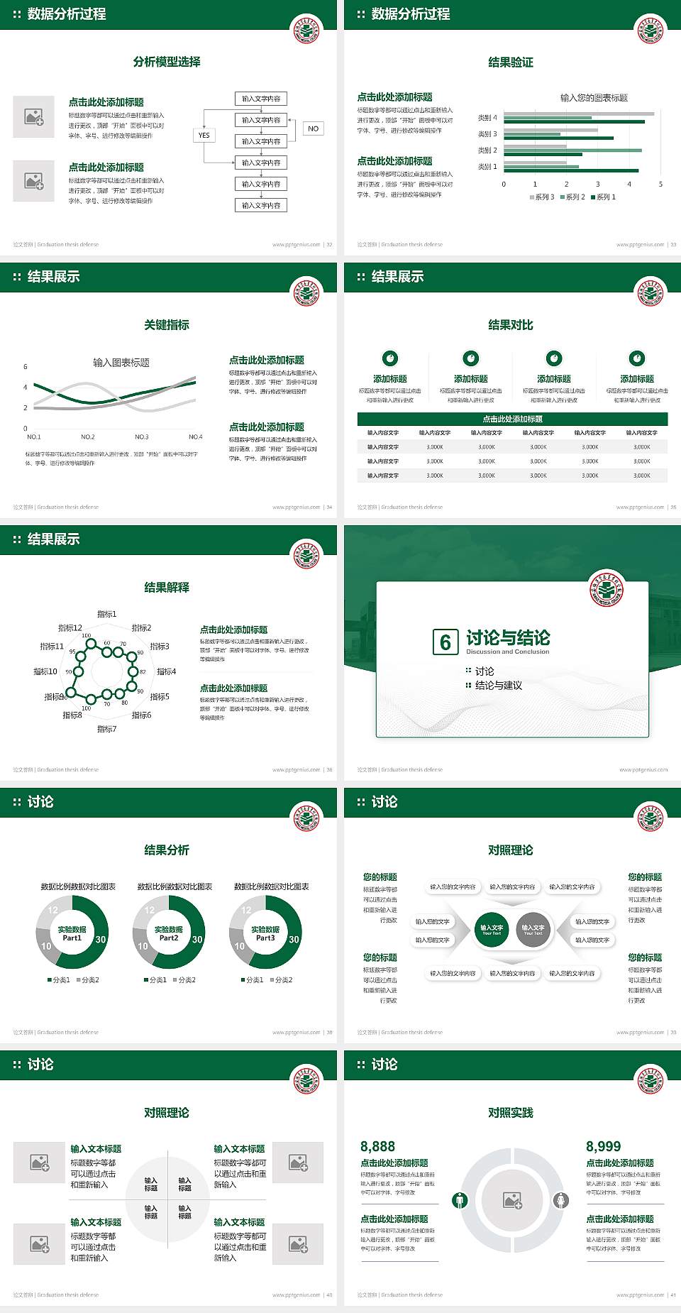 安徽医学高等专科学校论文答辩标准PPT模板4:3格式幻灯片预览图5