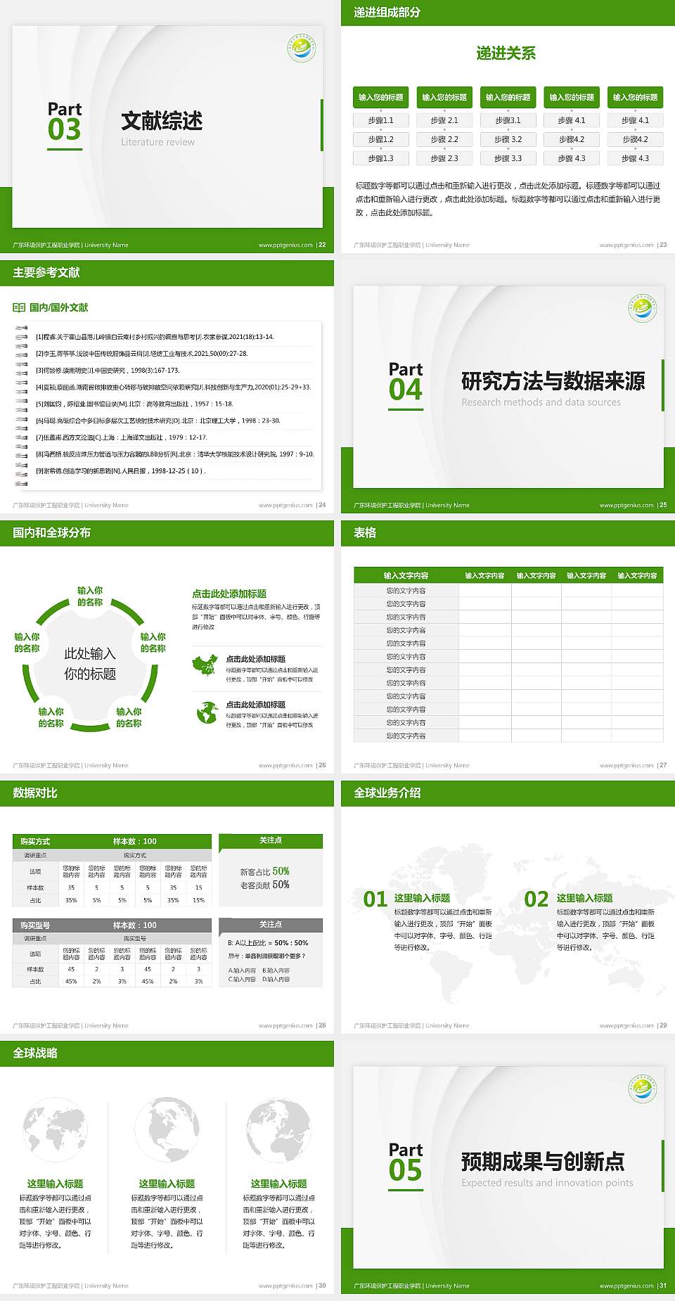 广东环境保护工程职业学院硕士研究生/本科生毕业论文答辩/开题报告通用PPT模板下载4:3格式幻灯片预览图4