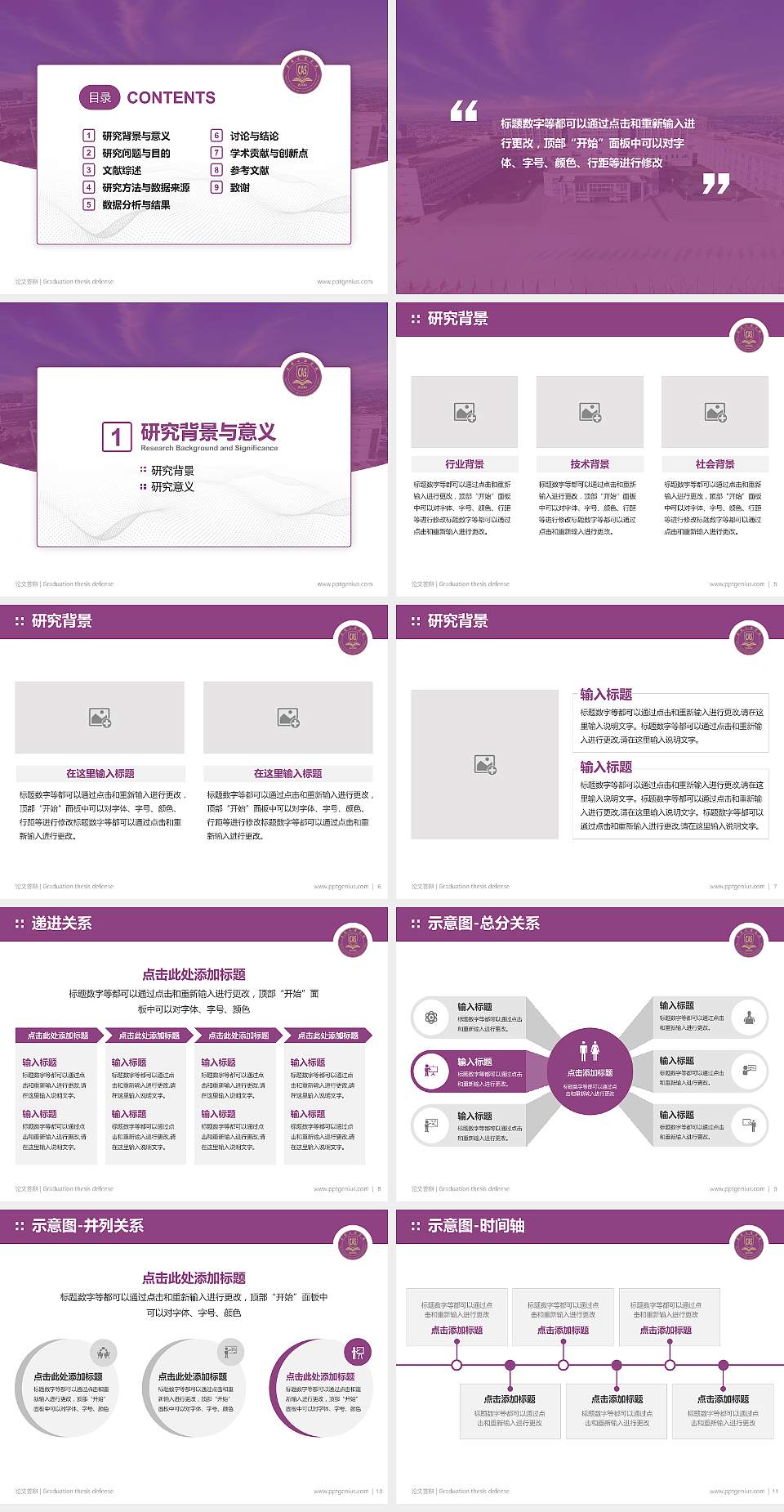 昆明文理学院论文答辩标准PPT模板4:3格式幻灯片预览图2