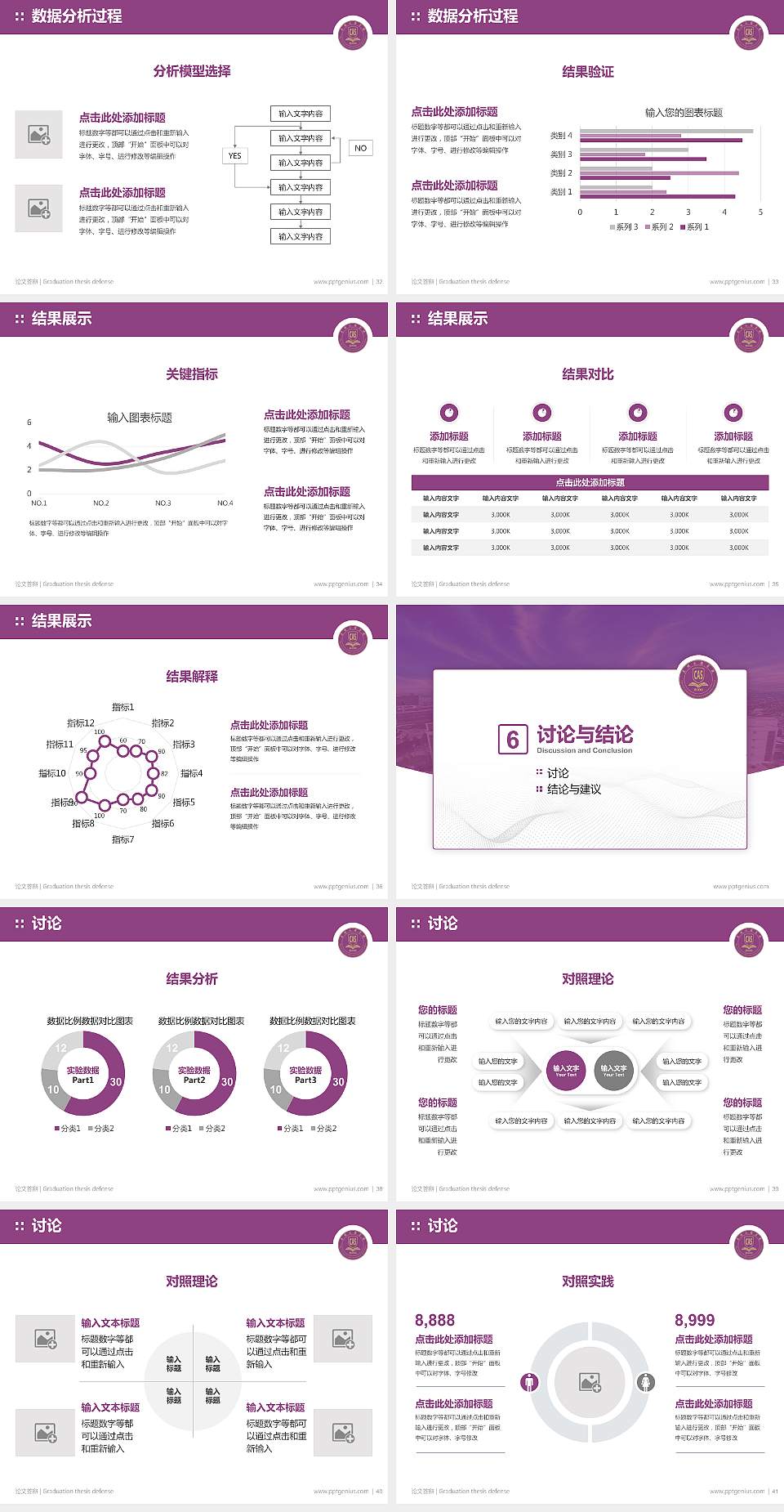 昆明文理学院论文答辩标准PPT模板4:3格式幻灯片预览图5